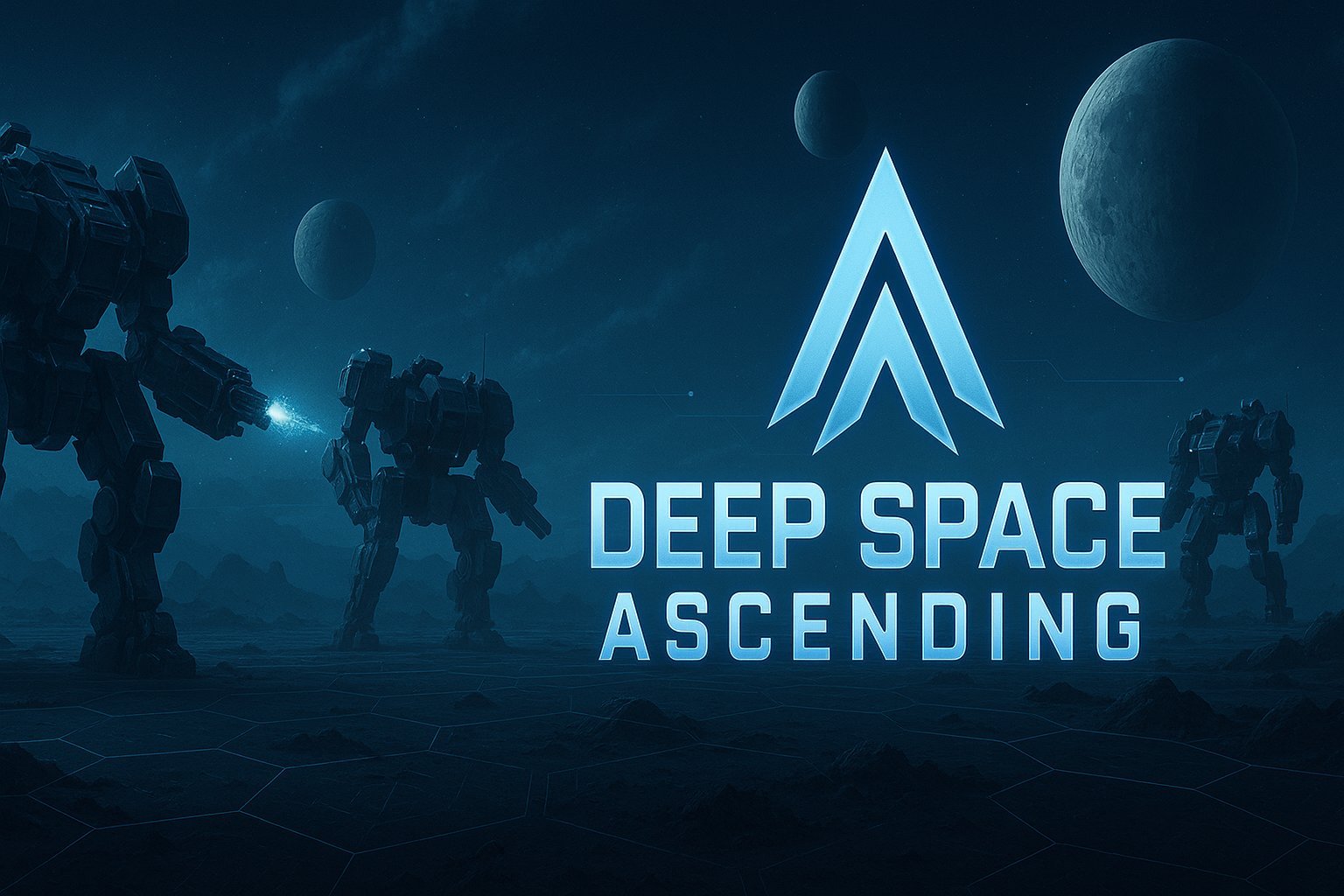 Deep Space Ascending — mech wargame banner